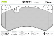 302231 Sada brzdových destiček, kotoučová brzda FIRST VALEO