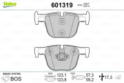 601319 Sada brzdových destiček, kotoučová brzda VALEO