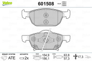 601508 Sada brzdových destiček, kotoučová brzda VALEO