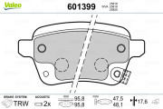 601399 Sada brzdových destiček, kotoučová brzda VALEO