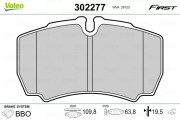 302277 Sada brzdových destiček, kotoučová brzda FIRST VALEO