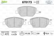 670173 Sada brzdových destiček, kotoučová brzda VALEO