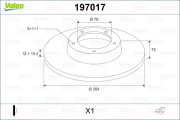 197017 Brzdový kotouč VALEO
