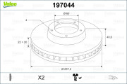 197044 Brzdový kotouč VALEO