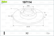 197114 Brzdový kotouč VALEO
