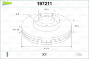 197211 Brzdový kotouč VALEO