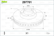 297701 Brzdový kotouč VALEO