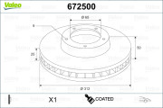 672500 Brzdový kotouč COATED VALEO