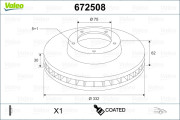 672508 Brzdový kotouč COATED VALEO