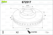 672517 Brzdový kotouč COATED VALEO