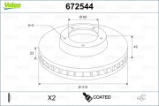 672544 Brzdový kotouč COATED VALEO