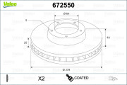 672550 Brzdový kotouč COATED VALEO