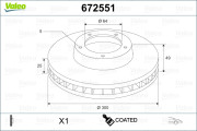 672551 Brzdový kotouč COATED VALEO