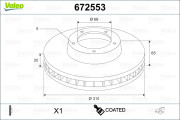 672553 Brzdový kotouč COATED VALEO