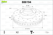 886194 Brzdový kotouč VALEO