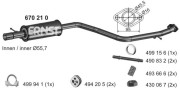 670210 Střední tlumič výfuku ERNST
