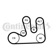 5PK1750WP1 Vodní pumpa + klinový żebrový řemen CONTINENTAL CTAM