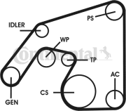 6PK2271D1 Sada žebrovaných klínových řemenů CONTINENTAL CTAM