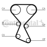 CT1027 Ozubený řemen rozvodů CONTINENTAL CTAM