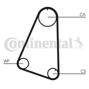 CT504WP1 Vodní pumpa + sada ozubeného řemene CONTINENTAL CTAM