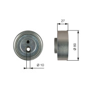 T36755 Vratná/vodicí kladka, klínový žebrový řemen FleetRunner™ Micro-V® Kit GATES