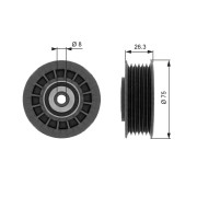 T38092 Vratná/vodicí kladka, klínový žebrový řemen FleetRunner™ Micro-V® Kit GATES