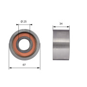 T41178 Vratná/vodicí kladka, ozubený řemen Micro-V® ESTART™ GATES