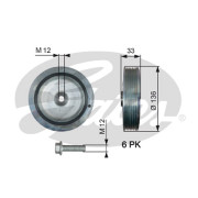 TVD1008A Řemenice, klikový hřídel FleetRunner™ Micro-V® Kit GATES