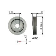 TVD1011A Řemenice, klikový hřídel FleetRunner™ Micro-V® Kit GATES