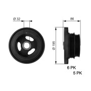 TVD1019 Řemenice, klikový hřídel FleetRunner™ Micro-V® Kit GATES