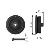 TVD1021A Řemenice, klikový hřídel FleetRunner™ Micro-V® Kit GATES