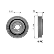 TVD1032 Řemenice, klikový hřídel FleetRunner™ Micro-V® Kit GATES