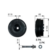 TVD1037A Řemenice, klikový hřídel FleetRunner™ Micro-V® Kit GATES