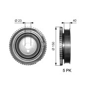 TVD1052 Řemenice, klikový hřídel FleetRunner™ Micro-V® Kit GATES