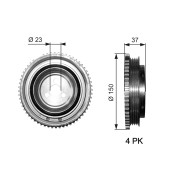 TVD1053 Řemenice, klikový hřídel FleetRunner™ Micro-V® Kit GATES