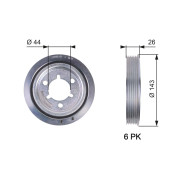 TVD1055 Řemenice, klikový hřídel FleetRunner™ Micro-V® Kit GATES