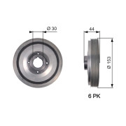 TVD1067 Řemenice, klikový hřídel FleetRunner™ Micro-V® Kit GATES