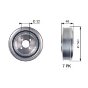 TVD1078 Řemenice, klikový hřídel FleetRunner™ Micro-V® Kit GATES