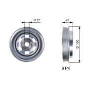 TVD1081 Řemenice, klikový hřídel FleetRunner™ Micro-V® Kit GATES