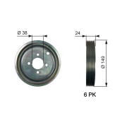 TVD1099 Řemenice, klikový hřídel FleetRunner™ Micro-V® Kit GATES