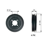 TVD1115 Řemenice, klikový hřídel FleetRunner™ Micro-V® Kit GATES