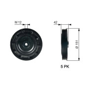 TVD1116 Řemenice, klikový hřídel FleetRunner™ Micro-V® Kit GATES