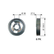 TVD1117 Řemenice, klikový hřídel FleetRunner™ Micro-V® Kit GATES