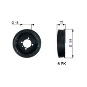 TVD1130 Řemenice, klikový hřídel FleetRunner™ Micro-V® Kit GATES