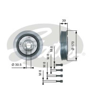 TVD1013 Řemenice, klikový hřídel DriveAlign® GATES