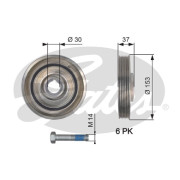 TVD1090A Řemenice, klikový hřídel DriveAlign® GATES