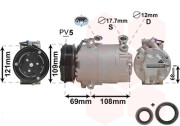 3700K317 kompresor klimatizace 1.0i 12V (±AUT), 1.2i 16V (±AUT) 3700K317 VAN WEZEL