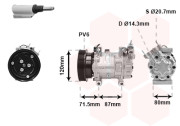 4300K281 kompresor klimatizace 1.2i 16V, 1.4i 8/16V, 1.6i 16V, 1.5DCi  4300K281 VAN WEZEL