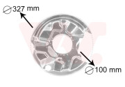 3024373 prachový štít zadního brzdového kotouče (vnější průměr 327 mm) L 3024373 VAN WEZEL