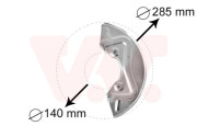 5826371 prachový štít předního brzdového kotouče (průměr= 256 mm) L=P 5826371 VAN WEZEL